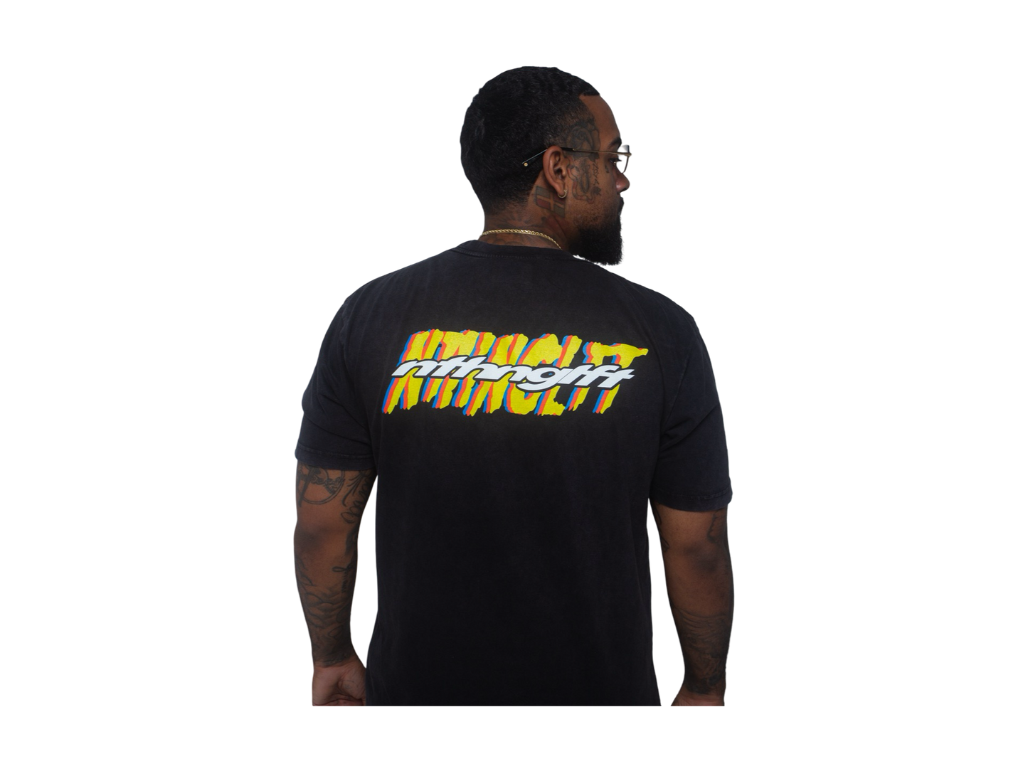 Nthnglft Foundation text logo jersey cotton T-shirt- Mineral wash black