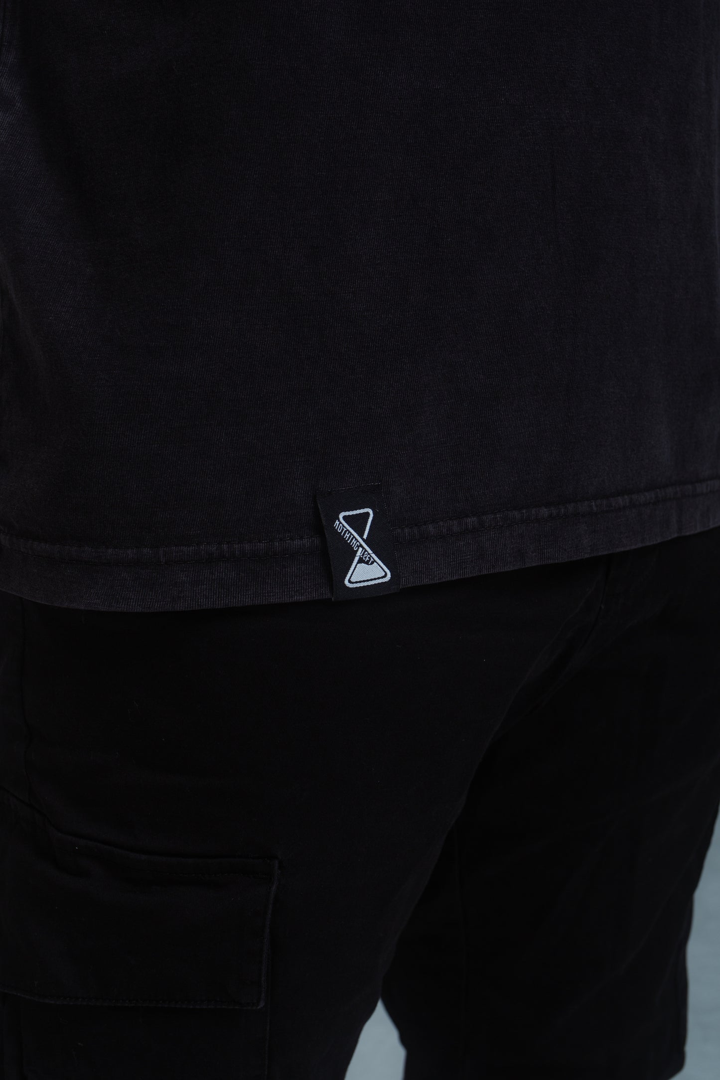 Nthnglft Foundation text logo jersey cotton T-shirt- Mineral wash black