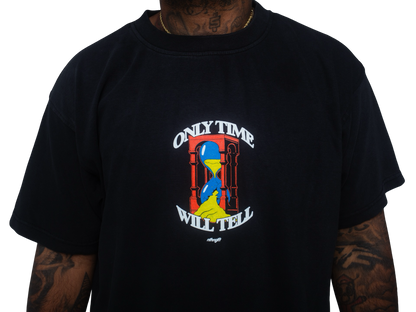 Nthnglft “OTWT” 3D hourglass jersey cotton T-shirt- Black