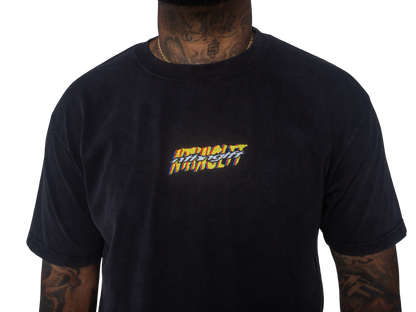 Nthnglft Foundation text logo jersey cotton T-shirt- Mineral wash black